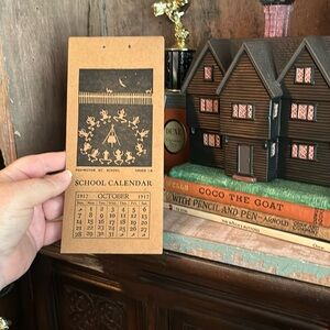 Antique 107 Year Old School Calendar Page Redington St.